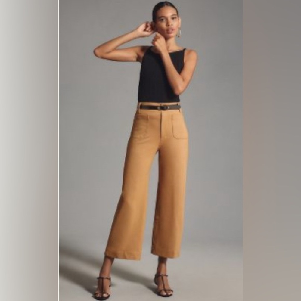 Anthropologie The Colette Cropped Wide-Leg Pants 
Maeve: Ponte Edition
Size 34